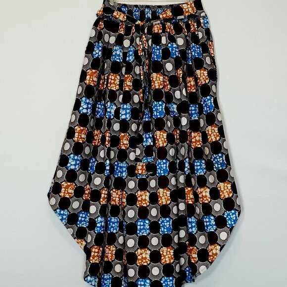 NF Boho Full Skirt w Tiers; High-Low; Crisp Cotton; Brown; One Size - Picture 5 of 5